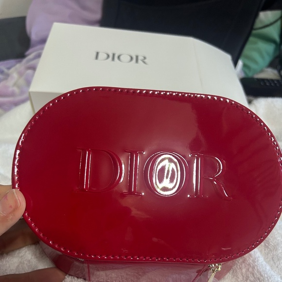 Dior Beauty Glossy Red Cosmetic Case with Box - Picture 1 of 9